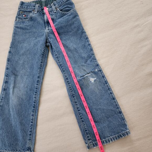 Retro '03 Tommy Hilfiger Distressed Elastic Waist Jeans 5t - Picture 8 of 10